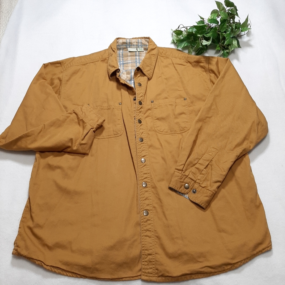 Haband Gold Plaid Lining‎ Snap Button Flannel 2X